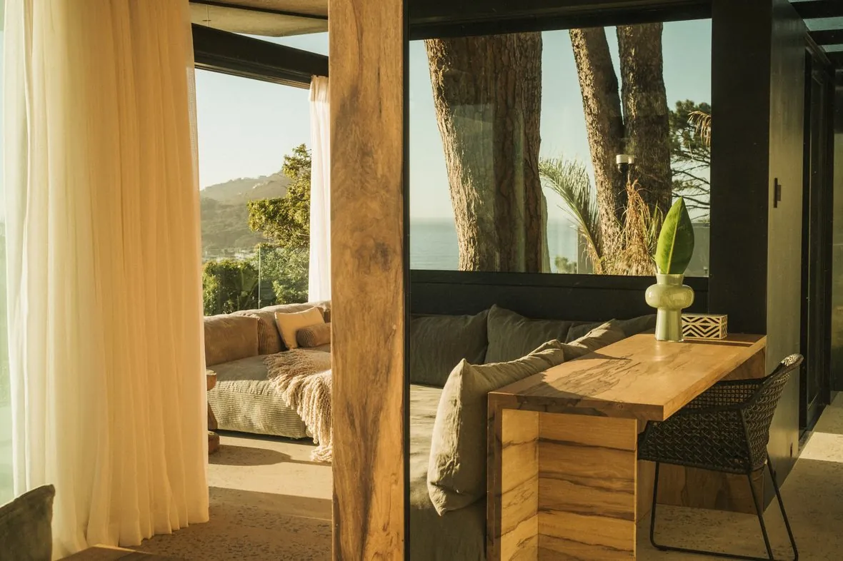 A desk with an ocean view