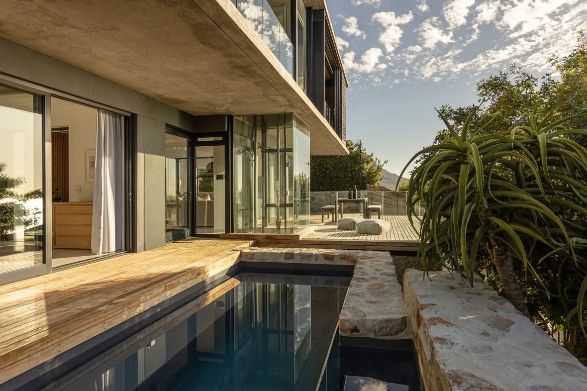 The pool along the deck