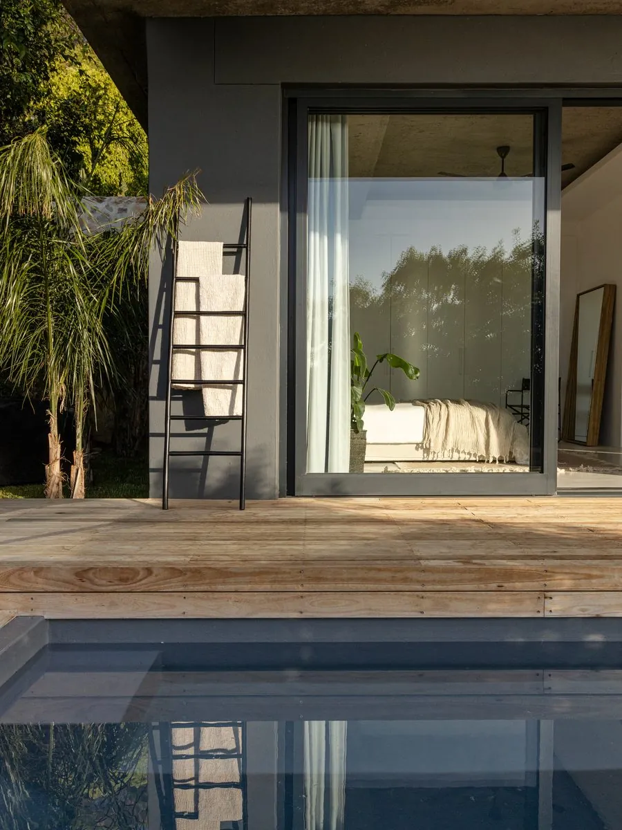 The pool from the bedroom